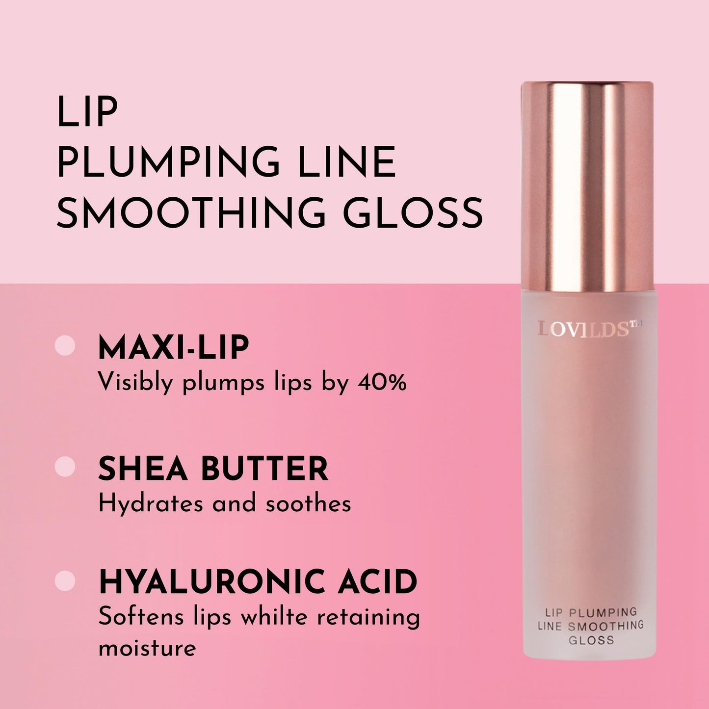 💖 LOVILDS™ Lip Plumper Gloss | Hydrating, Volumizing Formula for Fuller-Looking Lips | Non-Sticky, Long-Wearing Lip Gloss