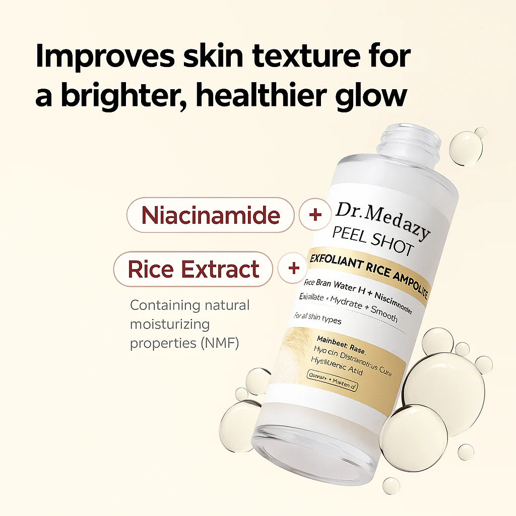 🎉 75% OFF Today-Peel Shot Glow Rice Ampoule Set Brightening Exfoliating Moisturizing Serum - 💧 For All Types