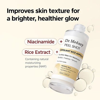 🎉 75% OFF Today-Peel Shot Glow Rice Ampoule Set Brightening Exfoliating Moisturizing Serum - 💧 For All Types