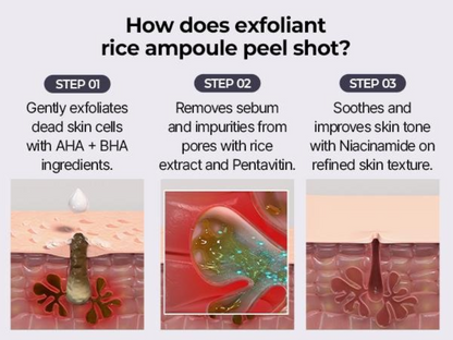 🎉 75% OFF Today-Peel Shot Glow Rice Ampoule Set Brightening Exfoliating Moisturizing Serum - 💧 For All Types