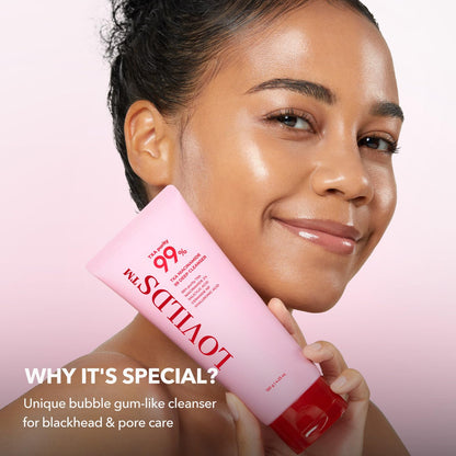 💗 LOVILDS™ 99% High-Purity TXA+Niacinamide Pink Bubble Gum Cleanser for Deep Cleansing, Blackhead Removal & Pore Refinement
