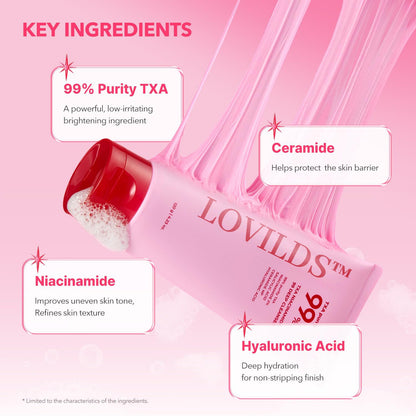 💗 LOVILDS™ 99% High-Purity TXA+Niacinamide Pink Bubble Gum Cleanser for Deep Cleansing, Blackhead Removal & Pore Refinement