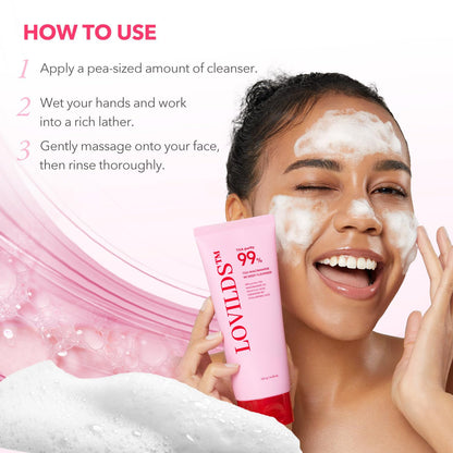 💗 LOVILDS™ 99% High-Purity TXA+Niacinamide Pink Bubble Gum Cleanser for Deep Cleansing, Blackhead Removal & Pore Refinement
